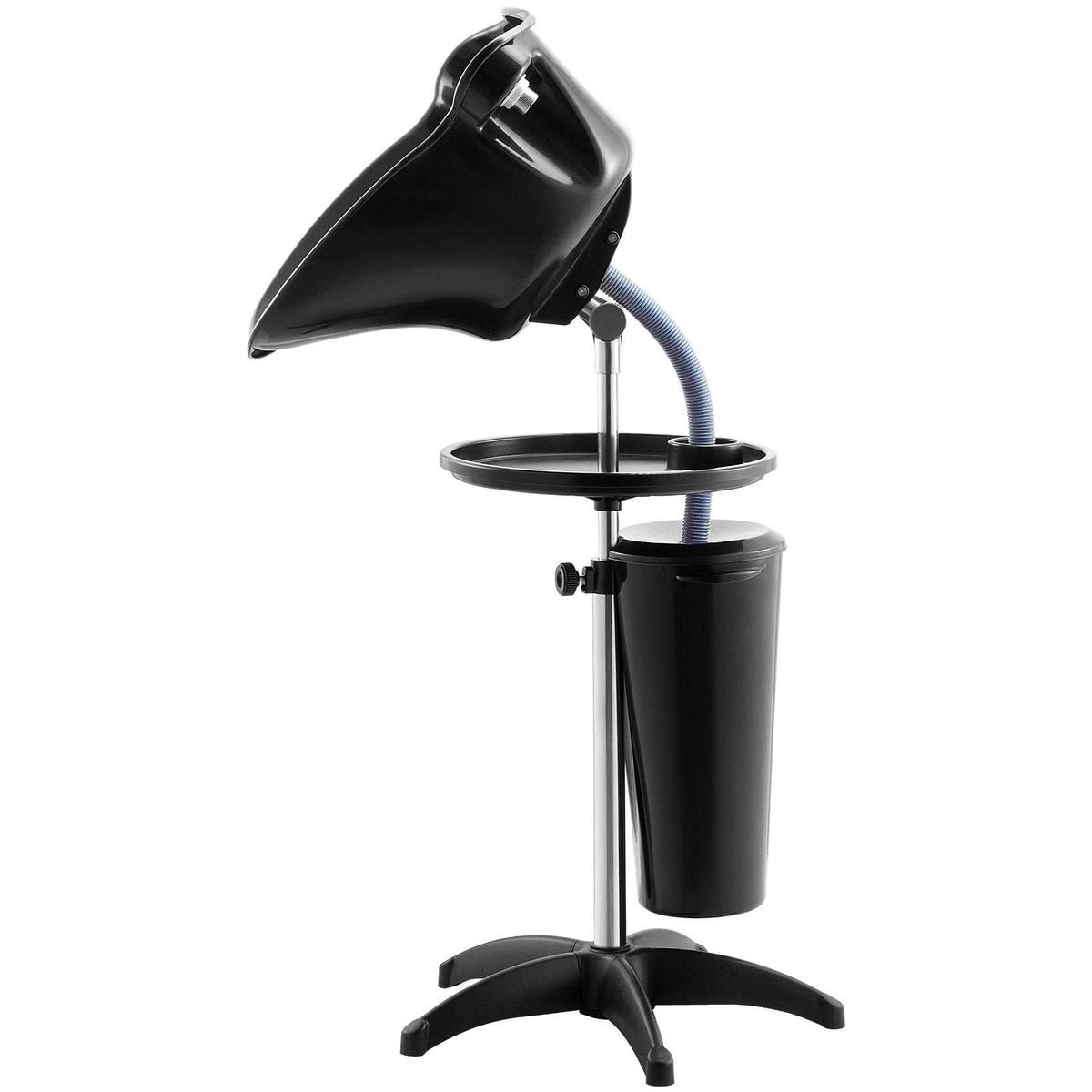 Portable Shampoo Bowl, Deep Shampoo Sink with Adjustable Height & Angle, Washing Hair Station Includes Drain Hose, Shower Head and Bucket, Salon Sink for Home & Barber Use, Black