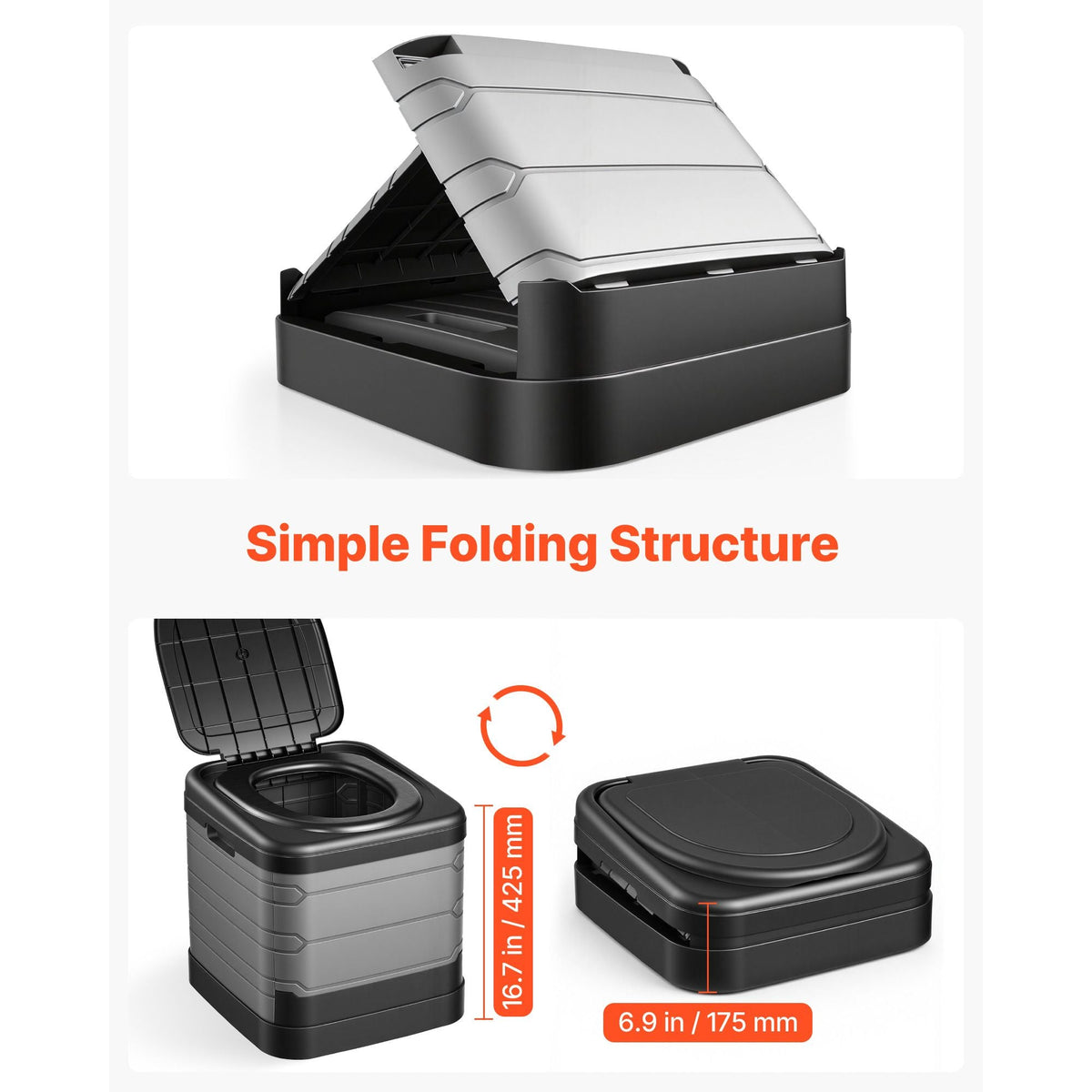 Portable Toilet, 330 lbs Load Capacity, Folding Camping Toilet for Adults, Outdoor Travel Potty with Carry Bag, Trash Bags, Suitable for Home Use, RV Travel, Camping, Hiking, Boating, Car, Trips