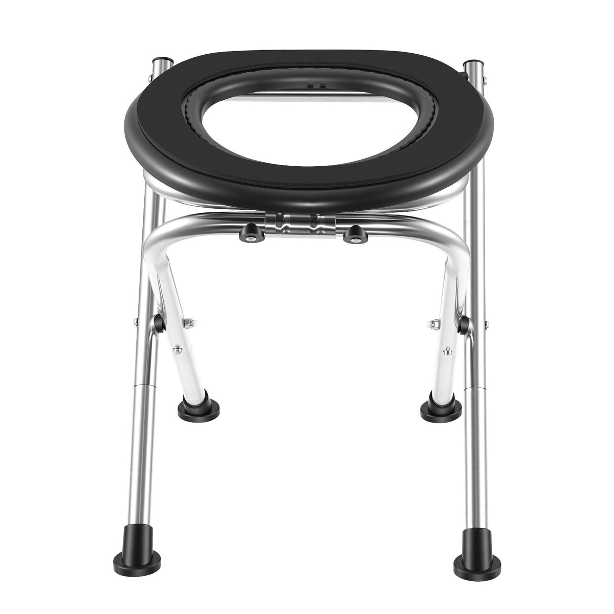 Portable Toilet for Camping, 350 lbs Weight Capacity, Stainless Steel Foldable Camp Travel Toilet with Soft Seat for Adults, Suitable for Truckers, RV Travel, Camping, Road Trips, Outdoor Use