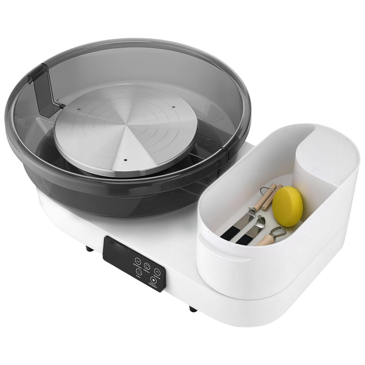 Pottery Wheel for Adults, 14" and 11" Turntables, 450W Electric Table Top Pottery Wheel with Foot Pedal, 30-300 RPM Adjustable Speed, Aluminum Body, for Beginners, DIY Clay Art Craft, White