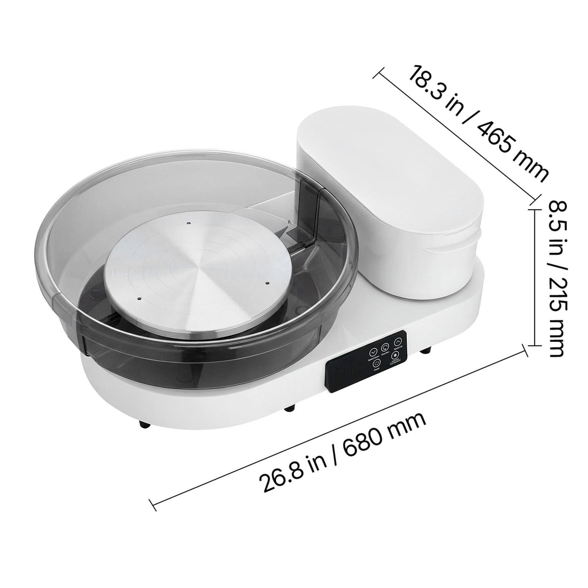 Pottery Wheel for Adults, 14" and 11" Turntables, 450W Electric Table Top Pottery Wheel with Foot Pedal, 30-300 RPM Adjustable Speed, Aluminum Body, for Beginners, DIY Clay Art Craft, White