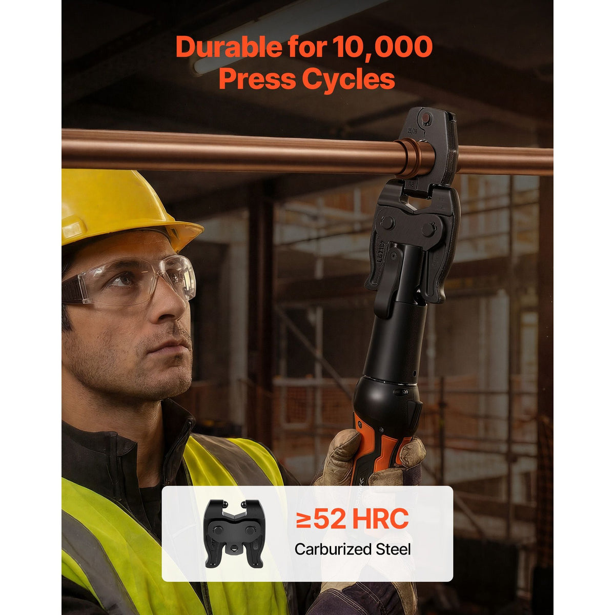 Press Actuator for Compact Series Press Tools, Compatible with 1/2", 3/4", 1" & 1-1/4" Press Rings for ProPress Copper Pipes - Works with 24KN Press Tools (Ring NOT Included)