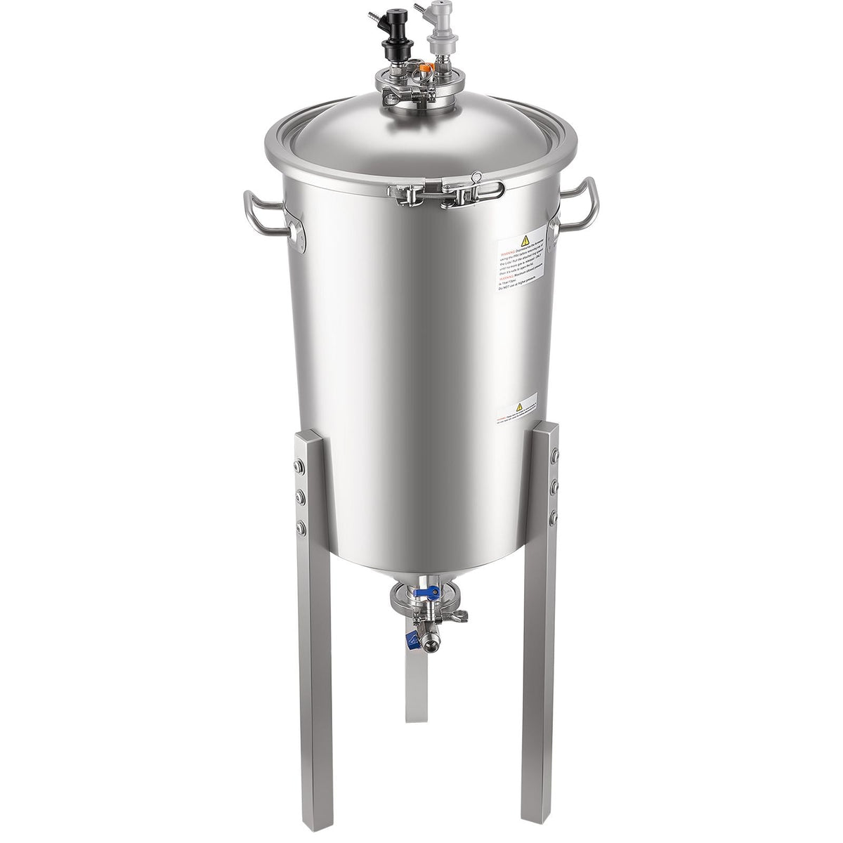 Pressure Fermenter 15 PSI, 8 Gal/30L All-in-One Stainless Steel Conical Secondary Fermentation Bucket, for Wine, Beer Brewing Equipment