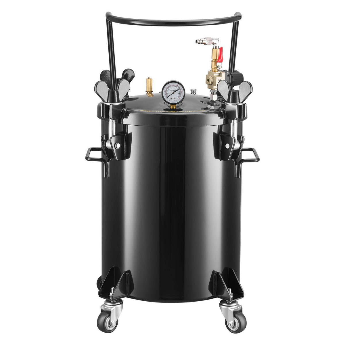 Pressure Pot Paint Tank, 7.9 Gal/30 L Heavy Duty Steel Air Tool Pressure Pot, Spray Paint Pressures Pots with Three Quick-Connect Couplers for Home Use, DIY, Art Creations, Large-Diameter Tank
