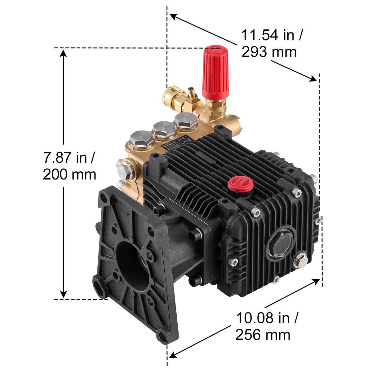 Pressure Washer Pump, 1" Shaft Horizontal Triplex Plunger, 4300 PSI, 4.4GPM, Replacement Power Washer Pumps Kit with 5 Nozzles, Compatible with Simpson MorFlex 40224, 40225, 40226, Santoprene