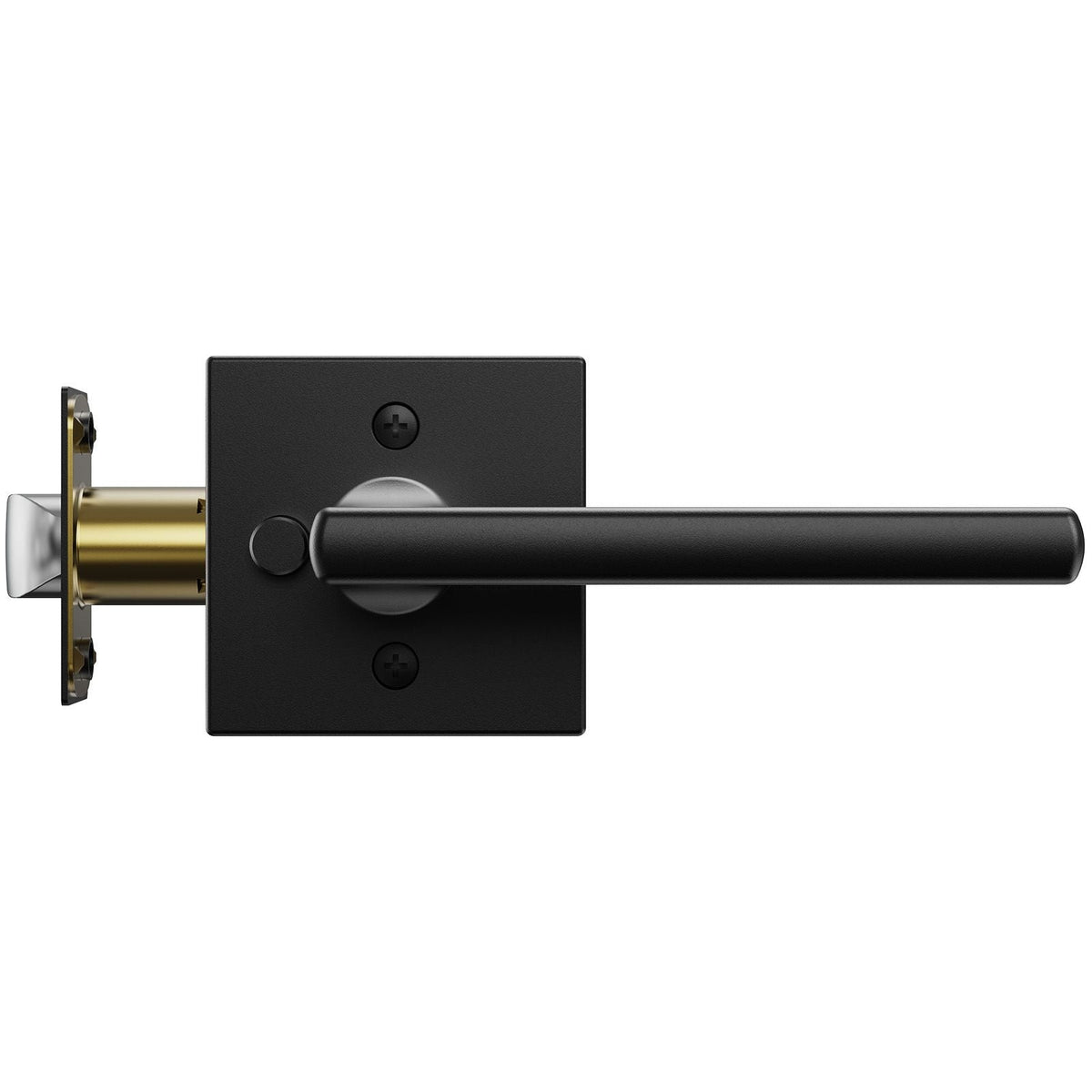 Privacy Door Handle, 10 Pack Matte Black Door Lever, Left or Right Handing Reversible Lever with Keyless Lock, 45° Rotation to Open, Universal Square Interior for Bedroom and Bathroom Doors