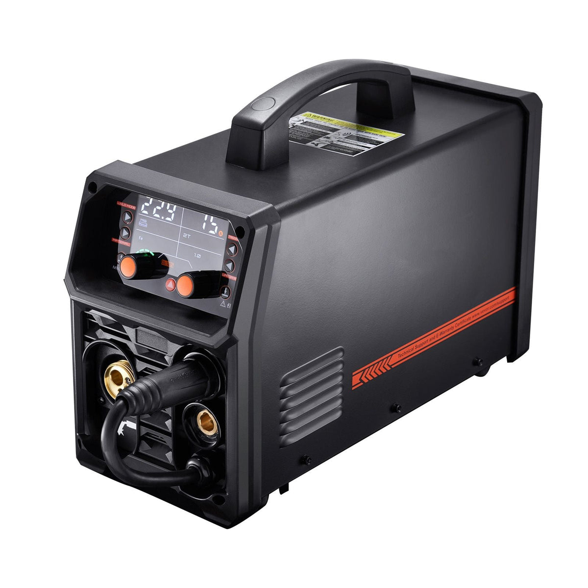 Pro MIG Welder, 200A Pluse Mig Welding Machine, 5-in-1 Synergic Welder Machine MIG Pluse/Gas MIG/Flux Core MIG/Stick/Lift TIG, 110V/220V Dual Voltage Aluminum Mig Welder with LCD Screen Display
