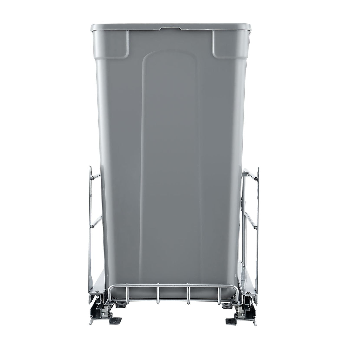 Pull-Out Trash Can, 27 QT x2 Double Under Mount Kitchen Waste Container, Heavy Duty Garbage Recycling Bin with Door Kit and Soft Close Slide, for Kitchen Cabinet, Sink, Under Counter (Grey)