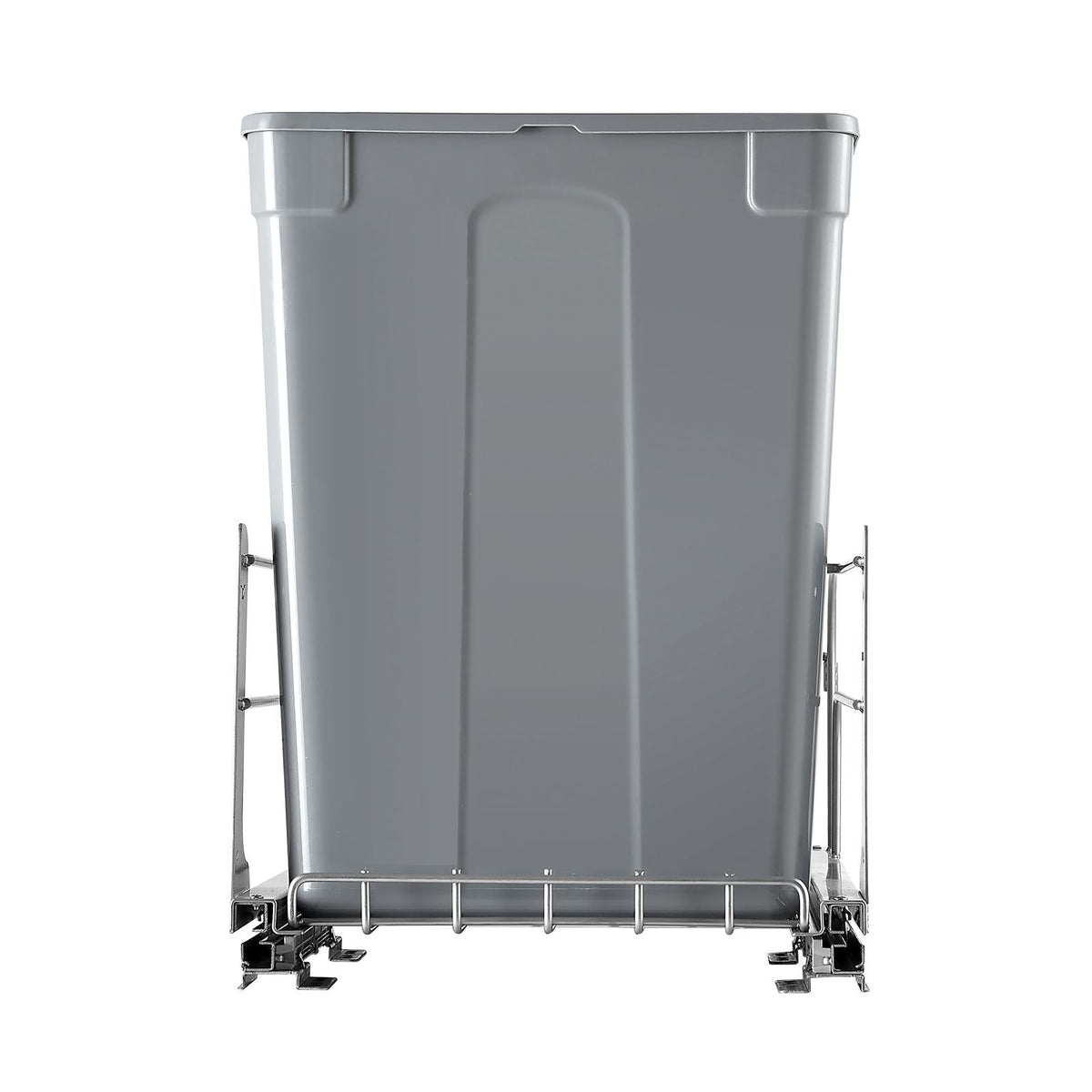 Pull-Out Trash Can, 35 QT x2 Double Under Mount Kitchen Waste Container, Heavy Duty Garbage Recycling Bin with Door Kit and Soft Close Slide, for Kitchen Cabinet, Sink, Under Counter (Grey)