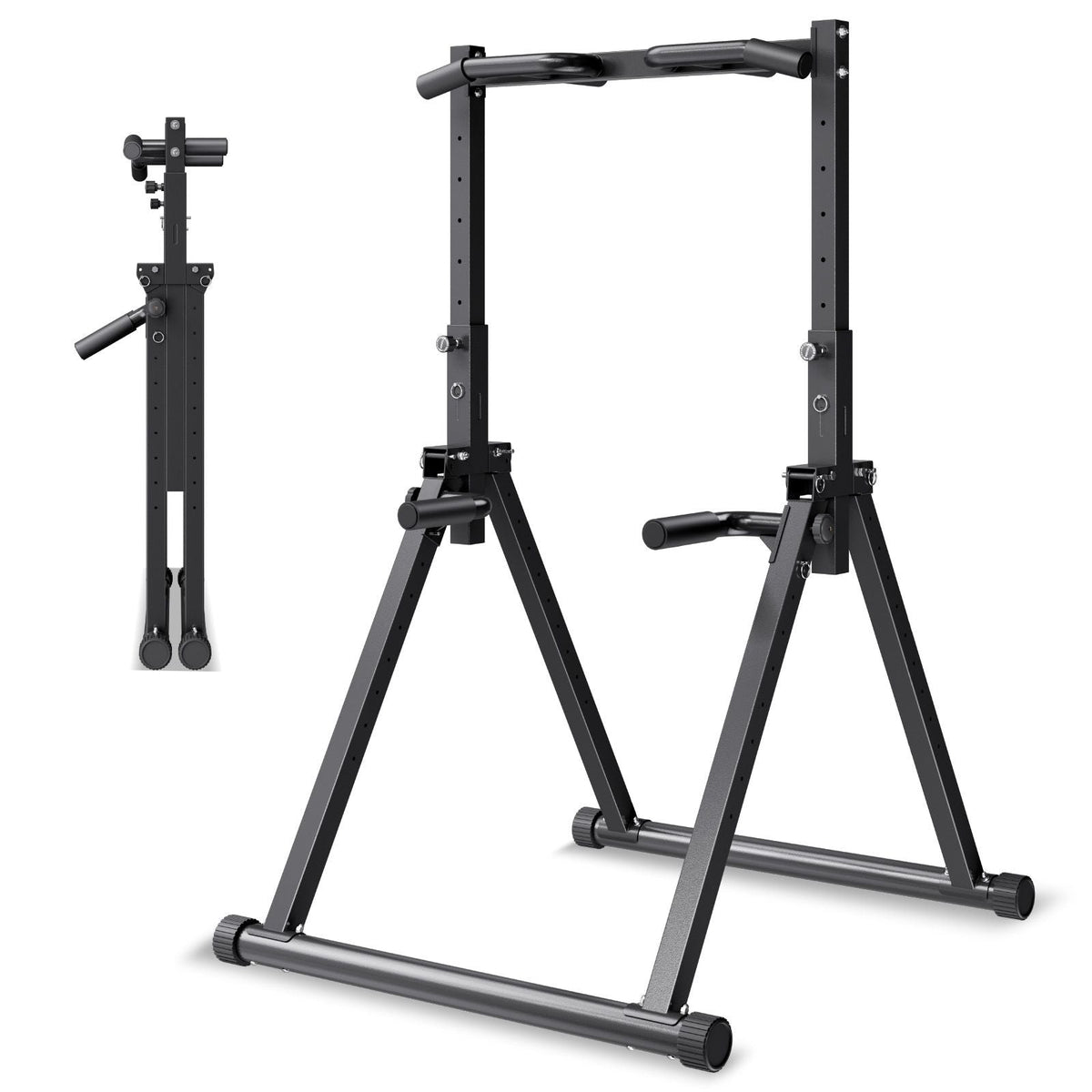 Pull Up Bar, 330LBS Capacity Portable Pullup Bar Station, Pullup Bars Free Standing with Triangular Structure & Heavy-Duty Steel Tube, 9 Level Height Adjustment Gravity Fitness for Arms, Back