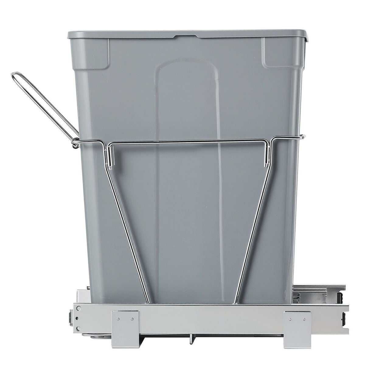 Pullout Trash Can for Kitchen Cabinets, 35 QT Garbage Waste Recycling Bin, Under Mount Waste Container, with Heavy Duty Metal Full Extension Sliding System and Handle, for Sink, Under Counter