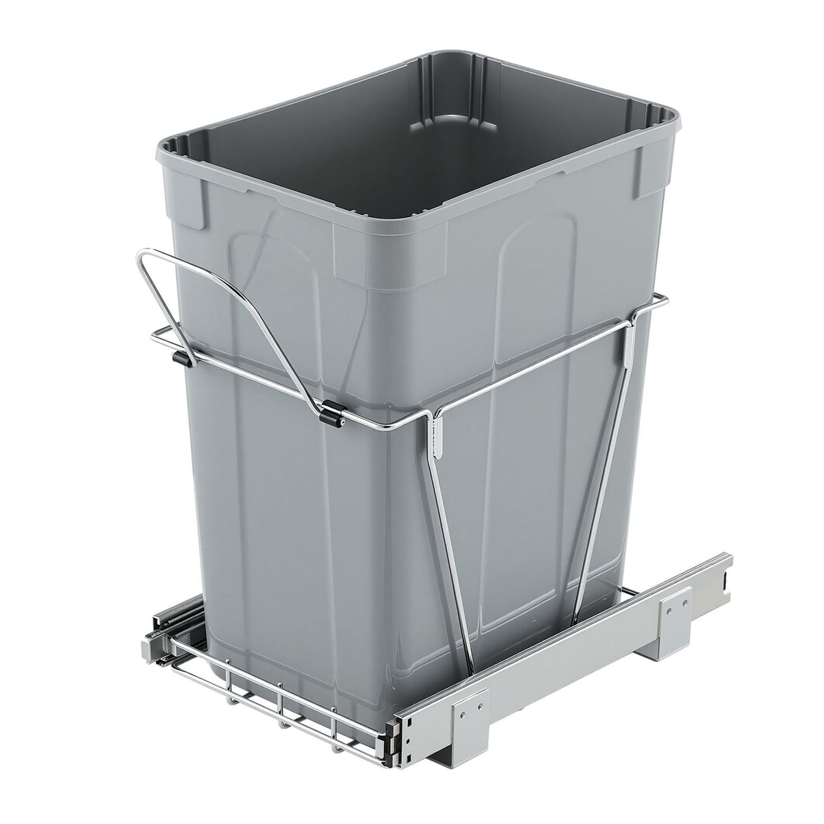 Pullout Trash Can for Kitchen Cabinets, 35 QT Garbage Waste Recycling Bin, Under Mount Waste Container, with Heavy Duty Metal Full Extension Sliding System and Handle, for Sink, Under Counter