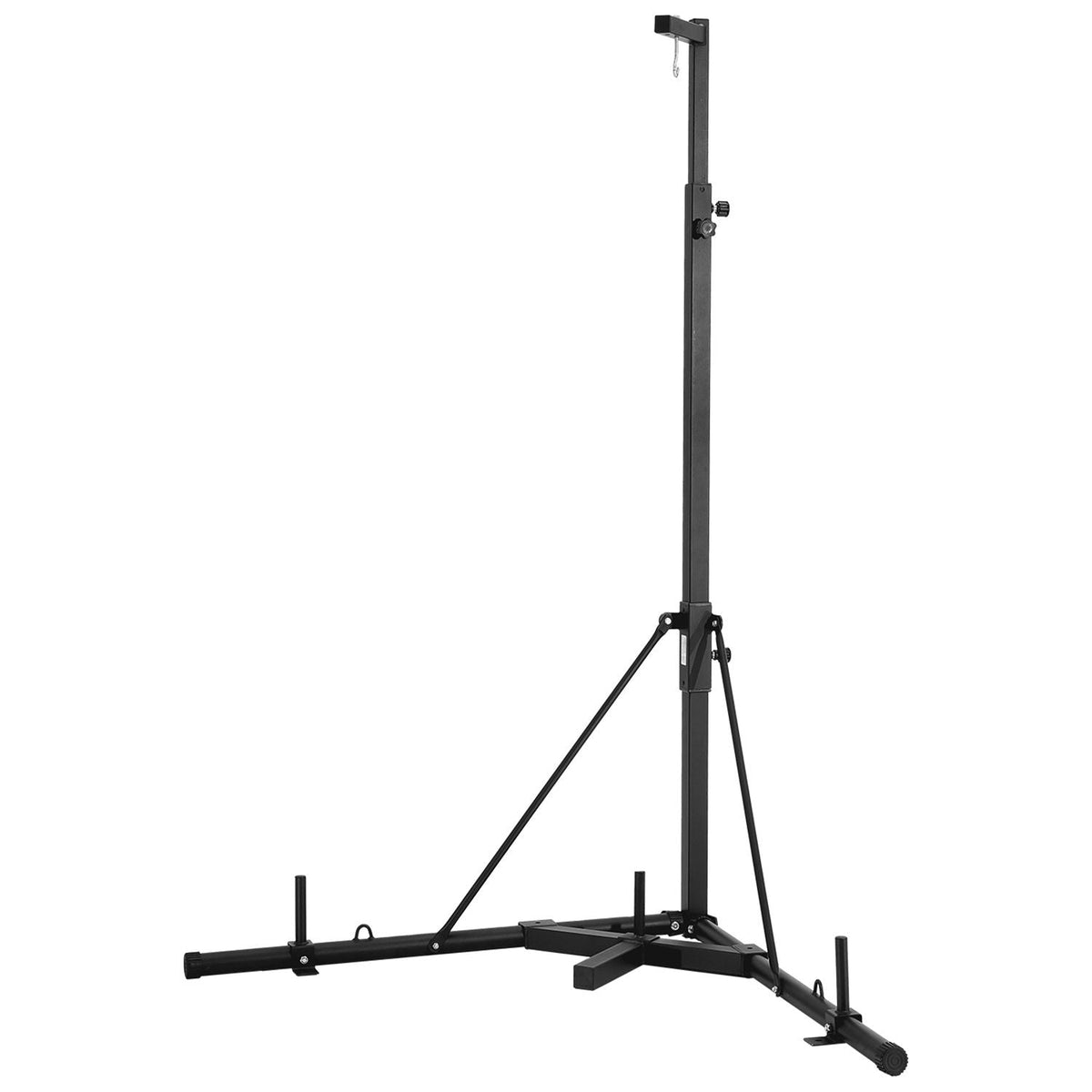 Punching Bag Stand, Steel Heavy Duty Workout Training Equipment, Adjustable Height Boxing Punching Stand with Weighted Base, Holds Up to 140 lbs, Freestanding Sandbag Rack for Home Gym Fitness