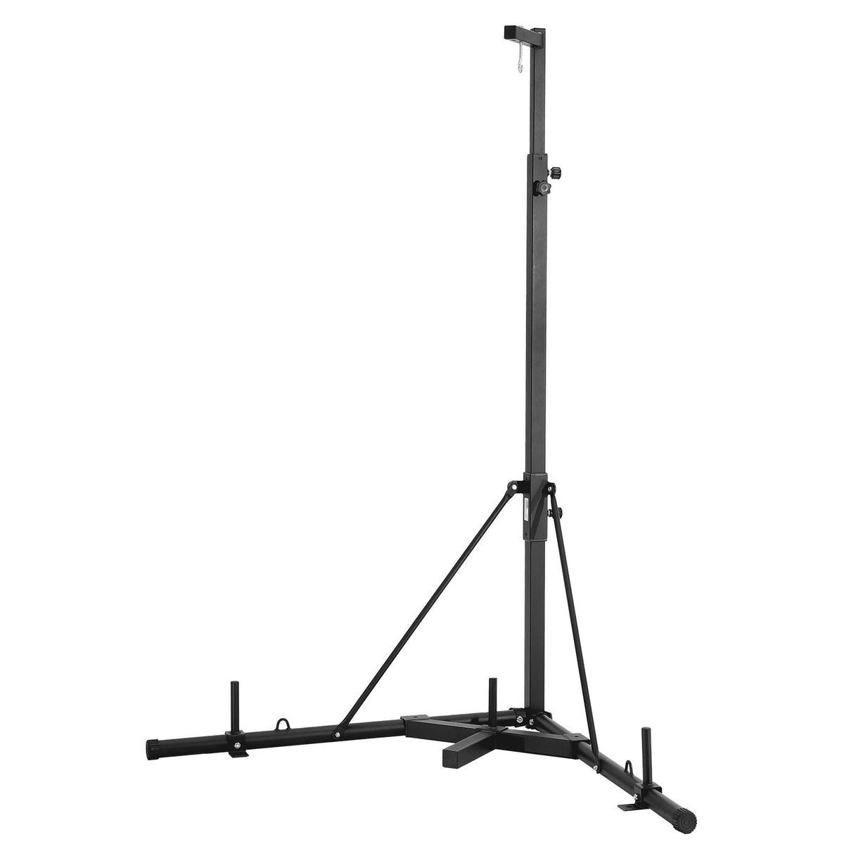 Punching Bag Stand, Steel Heavy Duty Workout Training Equipment, Adjustable Height Boxing Punching Stand with Weighted Base, Holds Up to 140 lbs, Freestanding Sandbag Rack for Home Gym Fitness