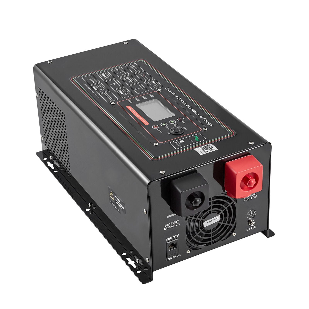 Pure Sine Wave Inverter Charger, 3000W, DC 12V to AC 120V Power Inverter with LCD Display, Remote Control, Low Frequency, for RV Camper Home, Compatible with 12V LiFePO4 and Lithium Batteries