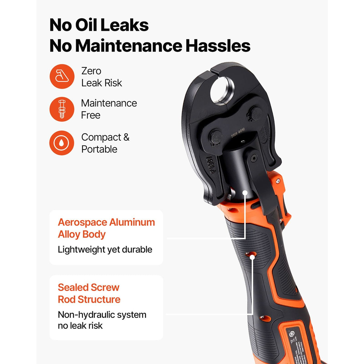 PureFlow Press Tool, 18V Electric Pipe Crimping Tool for 1/2", 3/4", 1" PEX Pipe Stainless Steel Rings, PEX Press Tool Kit with 3 VPF Jaws, 2pcs 2AH Batteries, Fast Charger & Carrying Case