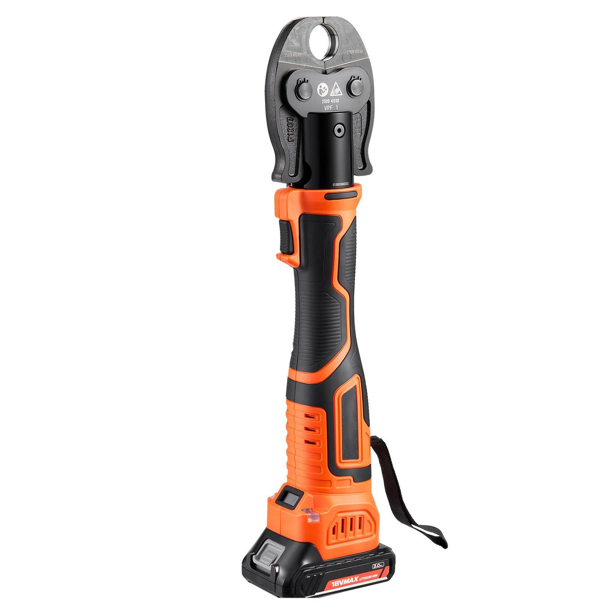 PureFlow Press Tool, 18V Electric Pipe Crimping Tool for 1/2", 3/4", 1" PEX Pipe Stainless Steel Rings, PEX Press Tool Kit with 3 VPF Jaws, 2pcs 2AH Batteries, Fast Charger & Carrying Case