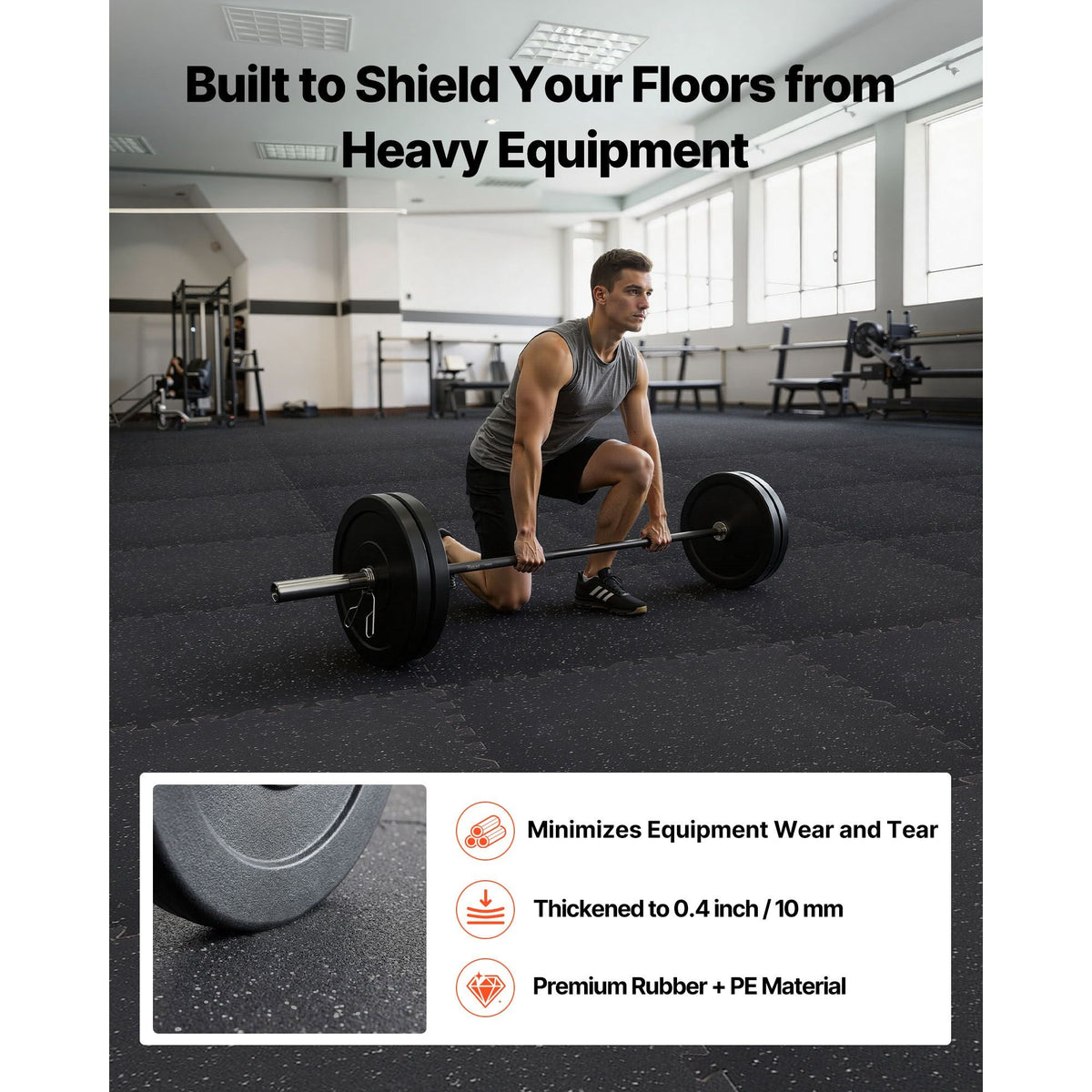 Puzzle Exercise Mat, 12 PCS Fitness Equipment Mats, 24 x 24 x 0.4 in, High-Density EVA Foam Mats Set, Interlocking Rubber Soft Tiles, Protective Floor Padding with Gray Dots for Home Gym Office