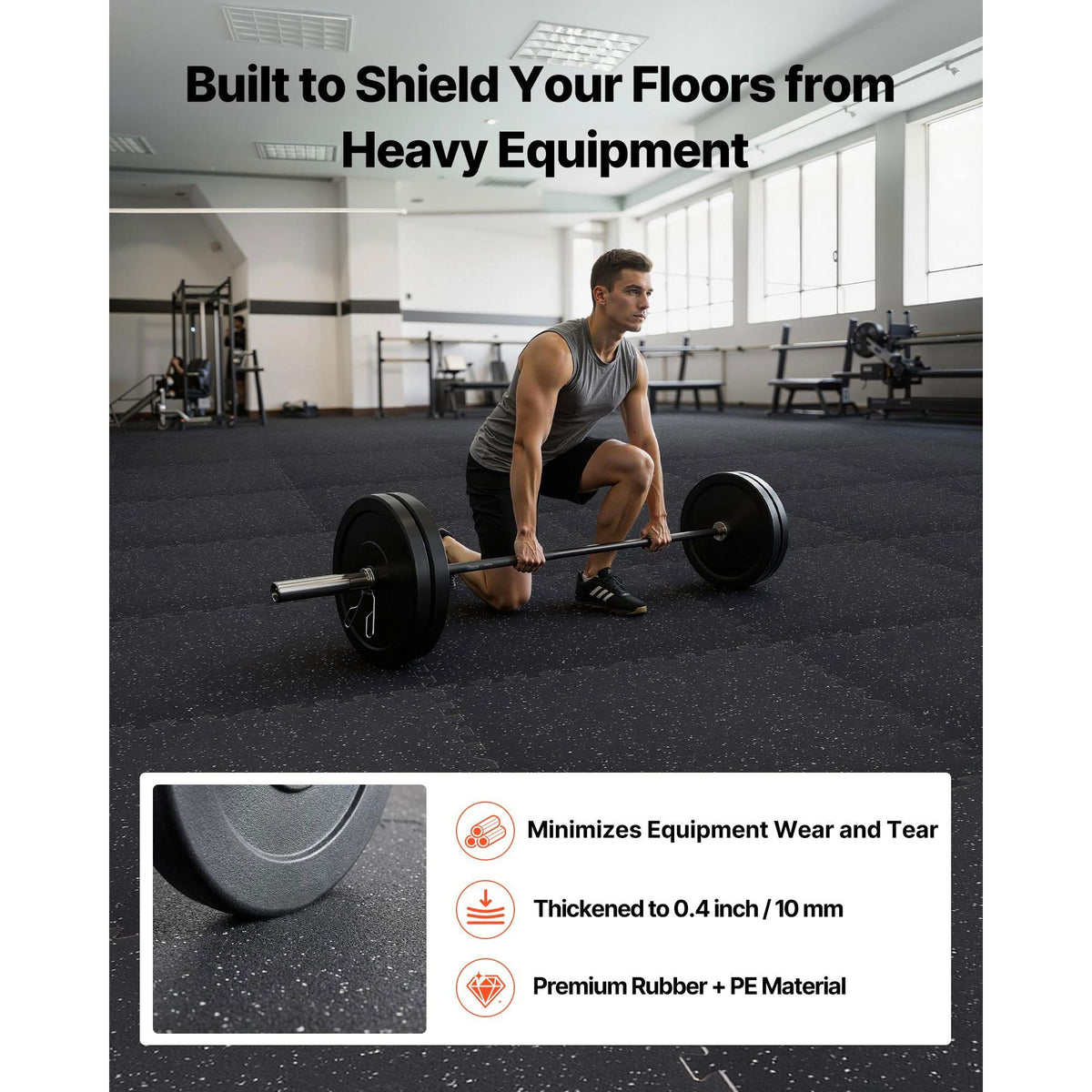 Puzzle Exercise Mat, 12 PCS Fitness Equipment Mats, 24 x 24 x 0.4 in, High-Density EVA Foam Mats Set, Interlocking Rubber Soft Tiles, Protective Floor Padding with White Dots for Home Gym Office