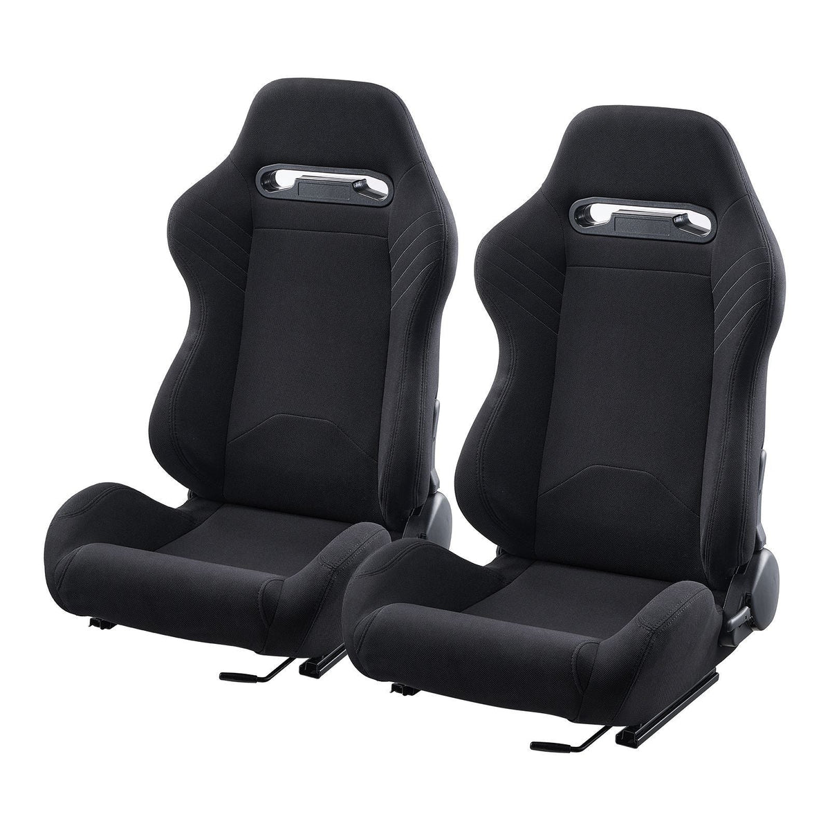 Racing Seat, 2 Set, Adjustable Racing Cockpit with Wide Angle Reclining & High-Resilience Foam, Comfortable Racing Chair with Polyester Fabric & Q235B Slider, Fit for Racing Cars & Go-Karts