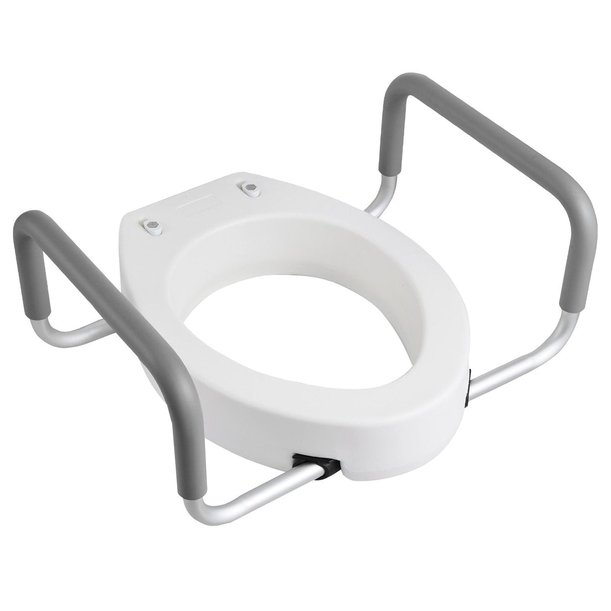 Raised Toilet Seat with Arms, 300 lbs Load Capacity, 3.5-Inch Lift Height, Widened Commode Elevated Toilet Seat Riser with Padded Handles for Seniors, Elderly, Handicap, Disabled, and Adults