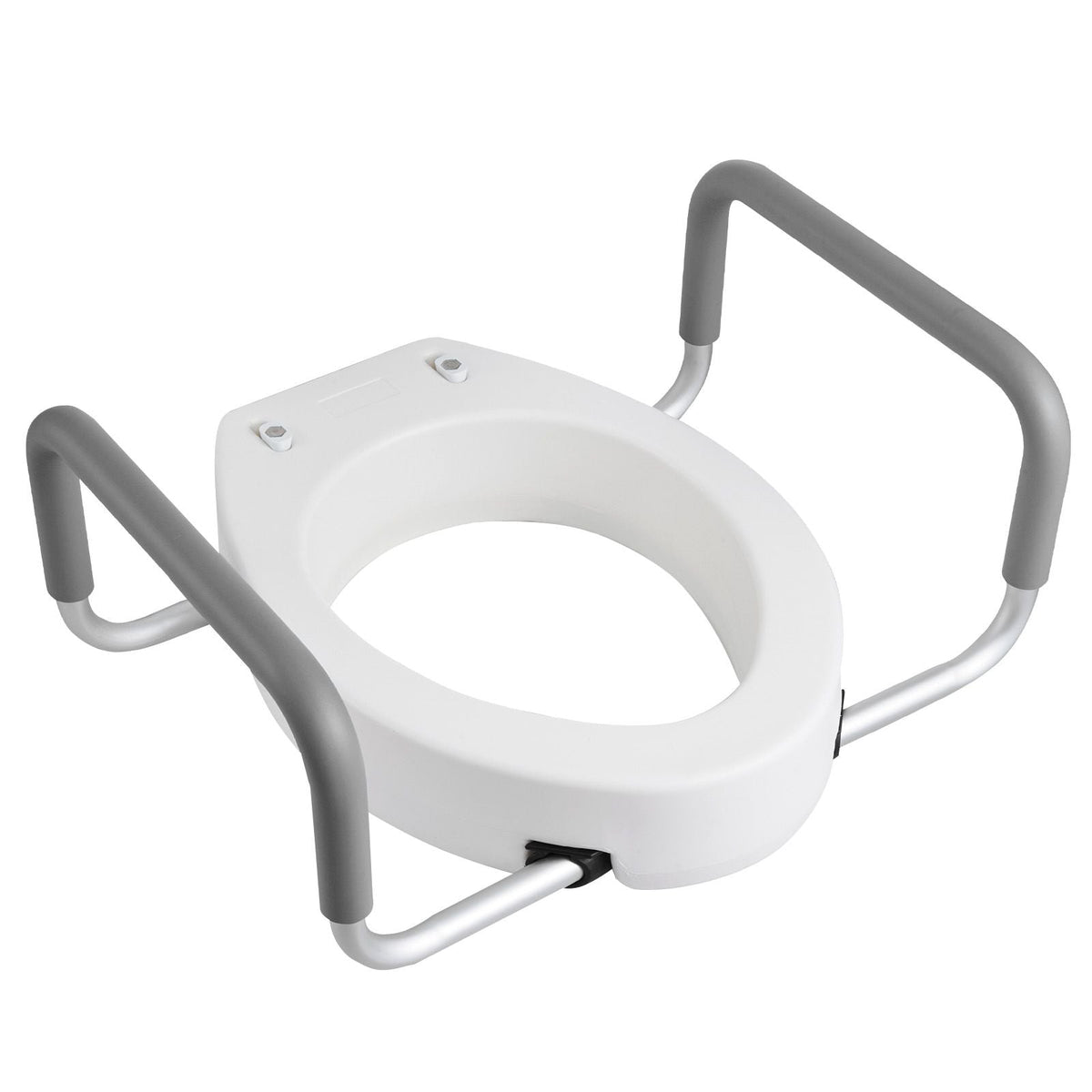 Raised Toilet Seat with Arms, 300 lbs Load Capacity, 3.5-Inch Lift Height, Widened Commode Elevated Toilet Seat Riser with Padded Handles for Seniors, Elderly, Handicap, Disabled, and Adults