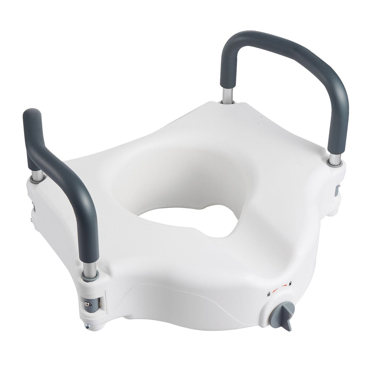 Raised Toilet Seat with Arms, 300 lbs Load Capacity, 5-Inch Lift Height, Widened Commode Elevated Toilet Seat Riser with Padded Handles for Seniors, Elderly, Handicap, Disabled, and Adults Use