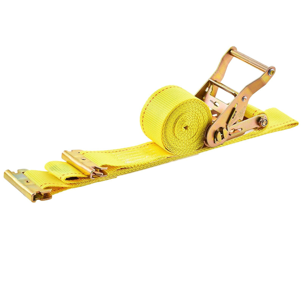 Ratchet Straps, 2 in x 15 ft, 30 Pack E-Track Tie Down Straps, 4400 lbs Break Strength & 1460 lbs Rated Load, Tie Down Ratcheting for Moving, Trailers, Motorcycles, Kayaks, Car Roof, Yellow