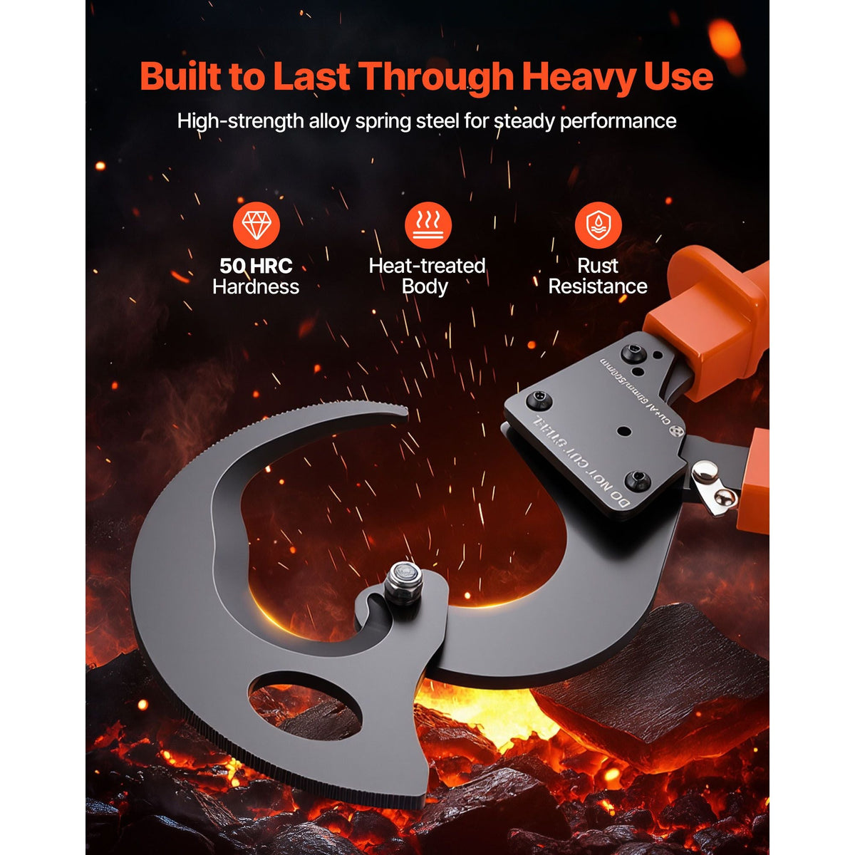Ratcheting Cable Cutter, Spring Steel Blades with PVC-Coated Handles, Quick-Release Button, Heavy Duty Ratchet Cable Wire Cutter for Cutting Copper & Aluminum Cables Up to 1000 MCM / 500 mm²