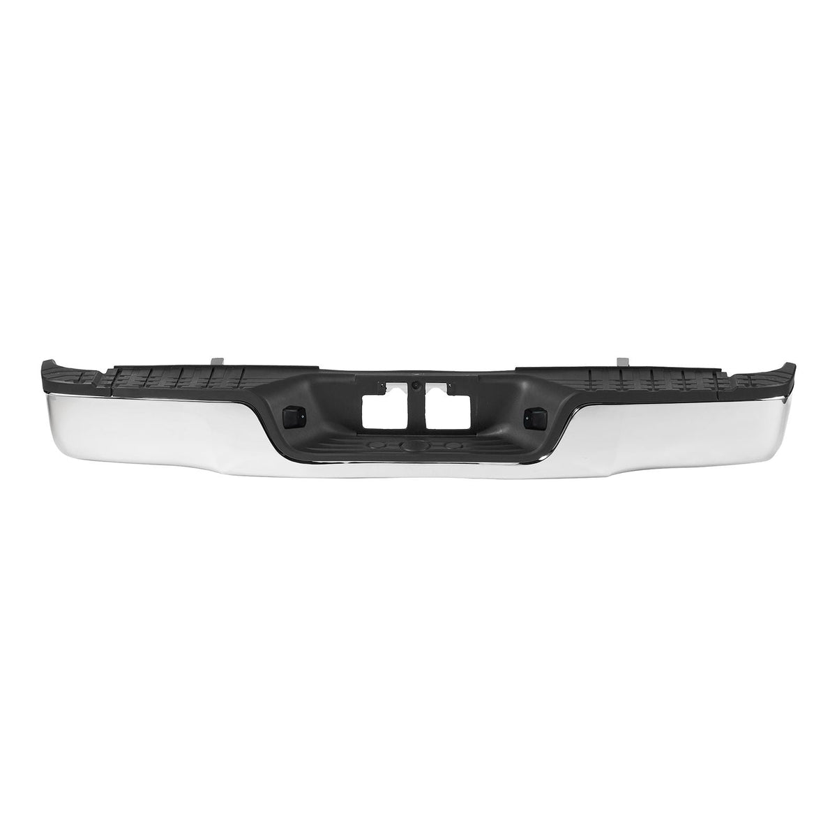 Rear Step Bumper, Compatible with 2007-2013-Toyota Tundra, Chrome Steel Back Bumper, Assembly Replacement Rear Bumper with License Plate Light and Step Pad, without Sensor Holes, for TO1103117