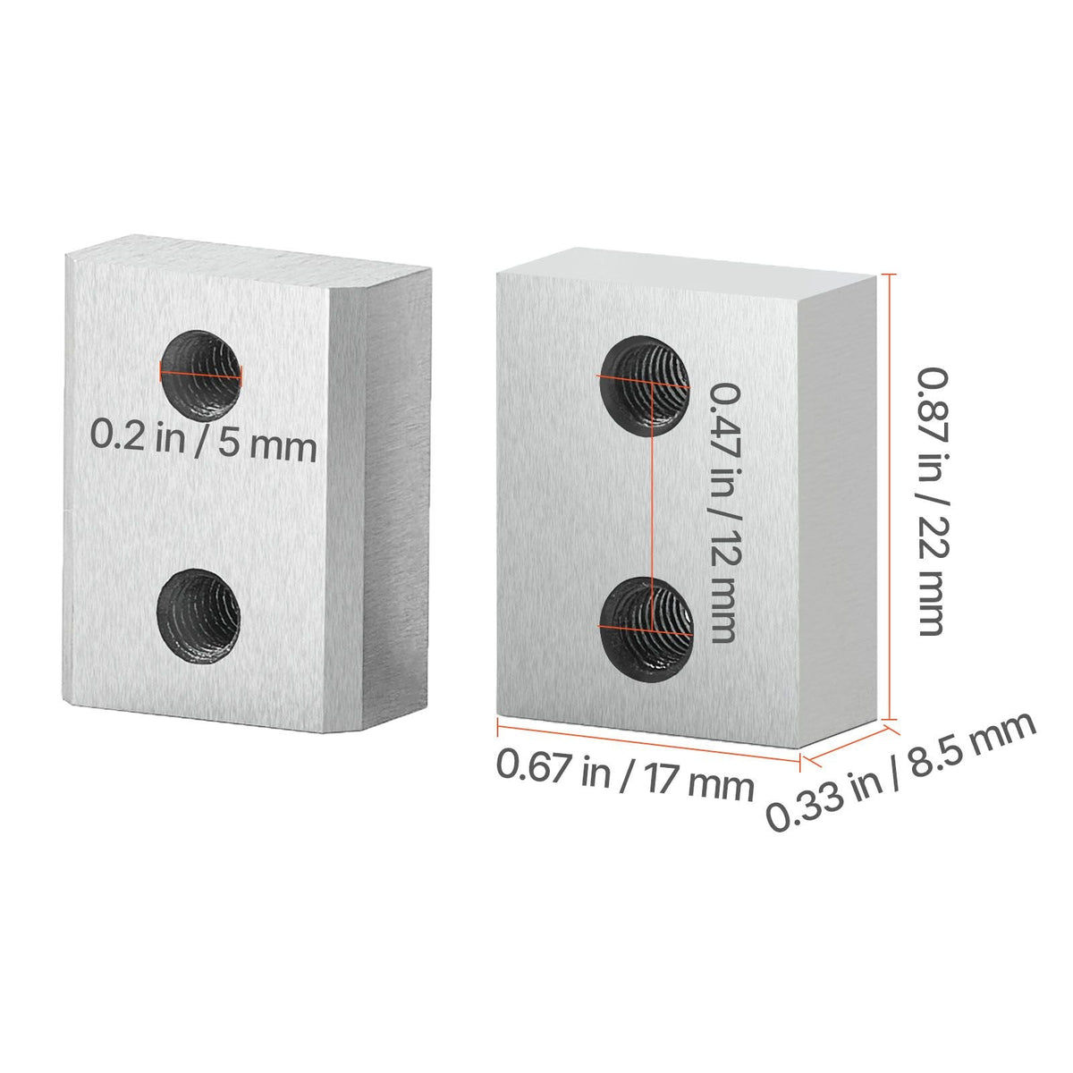 Rebar Cutter Blades, 6 Pcs Replacement Jaw Blades for 1Inch 25mm #8 Electric Rebar Cutter, Double-sided, CR12MOV High-Hardness Steel, Fast Efficient with Screws and Spring Washer, Silver