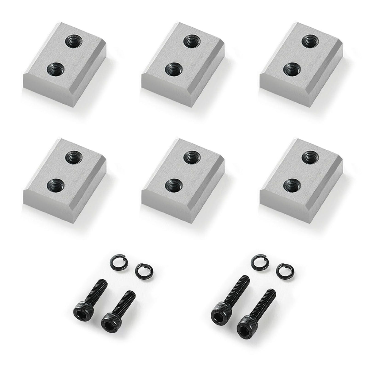Rebar Cutter Blades, 6 Pcs Replacement Jaw Blades for 1Inch 25mm #8 Electric Rebar Cutter, Double-sided, CR12MOV High-Hardness Steel, Fast Efficient with Screws and Spring Washer, Silver
