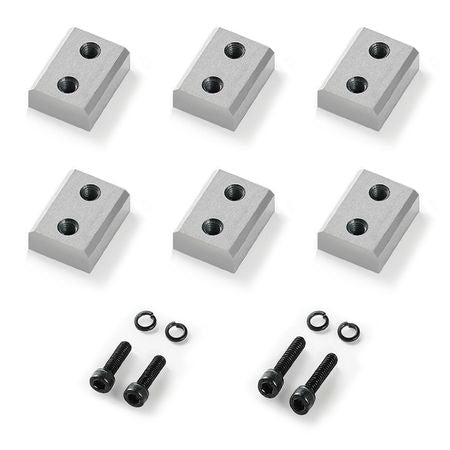 Rebar Cutter Blades, 6 Pcs Replacement Jaw Blades for 1Inch 25mm #8 Electric Rebar Cutter, Double-sided, CR12MOV High-Hardness Steel, Fast Efficient with Screws and Spring Washer, Silver