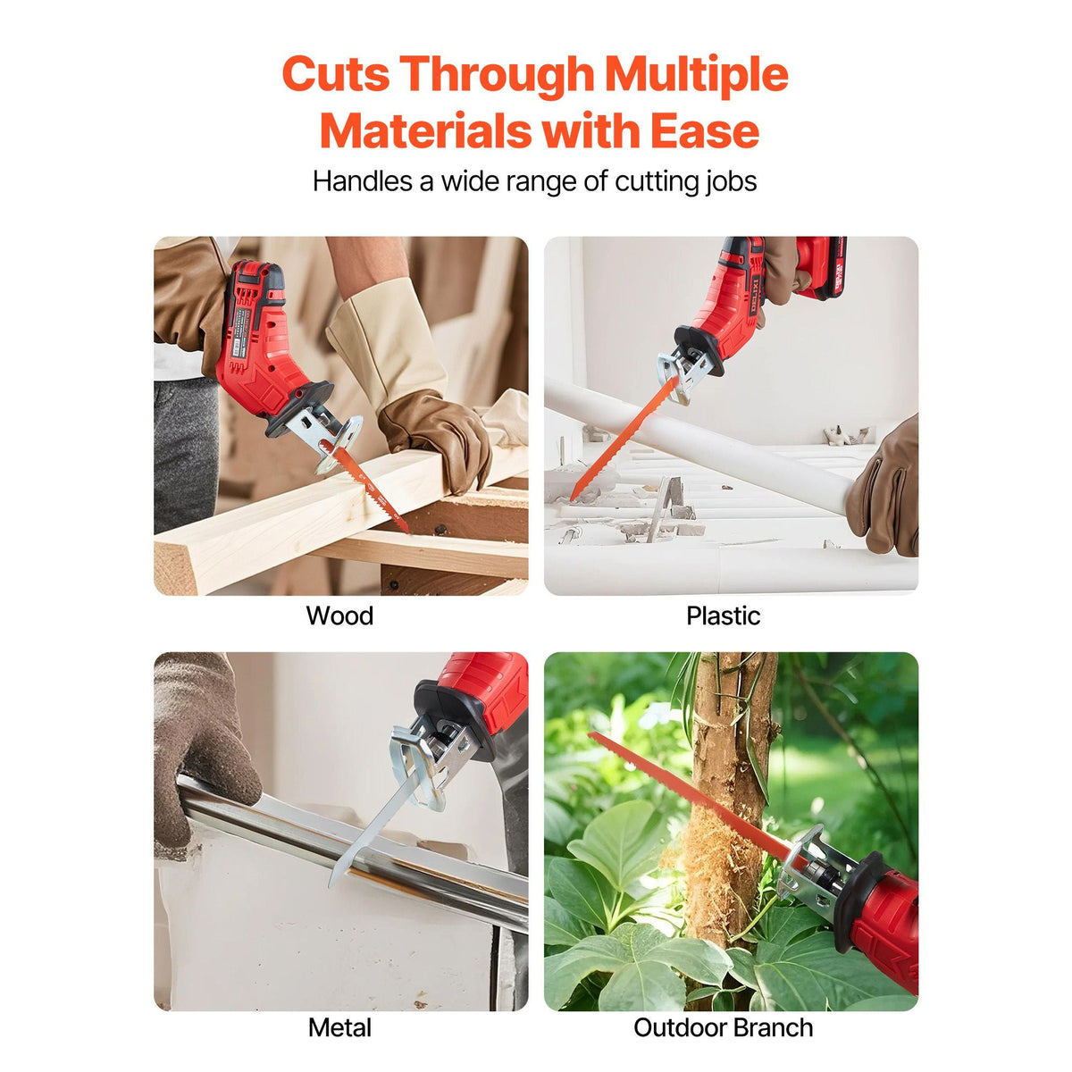 Reciprocating Saw Blades, 32-Piece, Various Sizes Bi-Metal Reciprocating Saw Blade Set with Universal Shank, for Metal and Wood Cutting, Sharp Teeth for Fast and Smooth Cuts, Orange and Gray