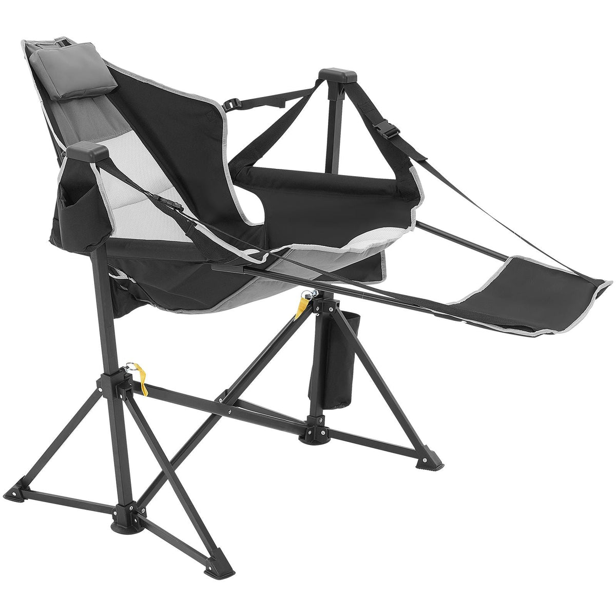 Reclining Camping Chair, 300 lbs Load Camping Hammock Chair, Rocking Lounge Folding Chair with Footrest, Storage Bag, Headrest & Adjustable Backrest, for Camping and Other Outdoor Activities