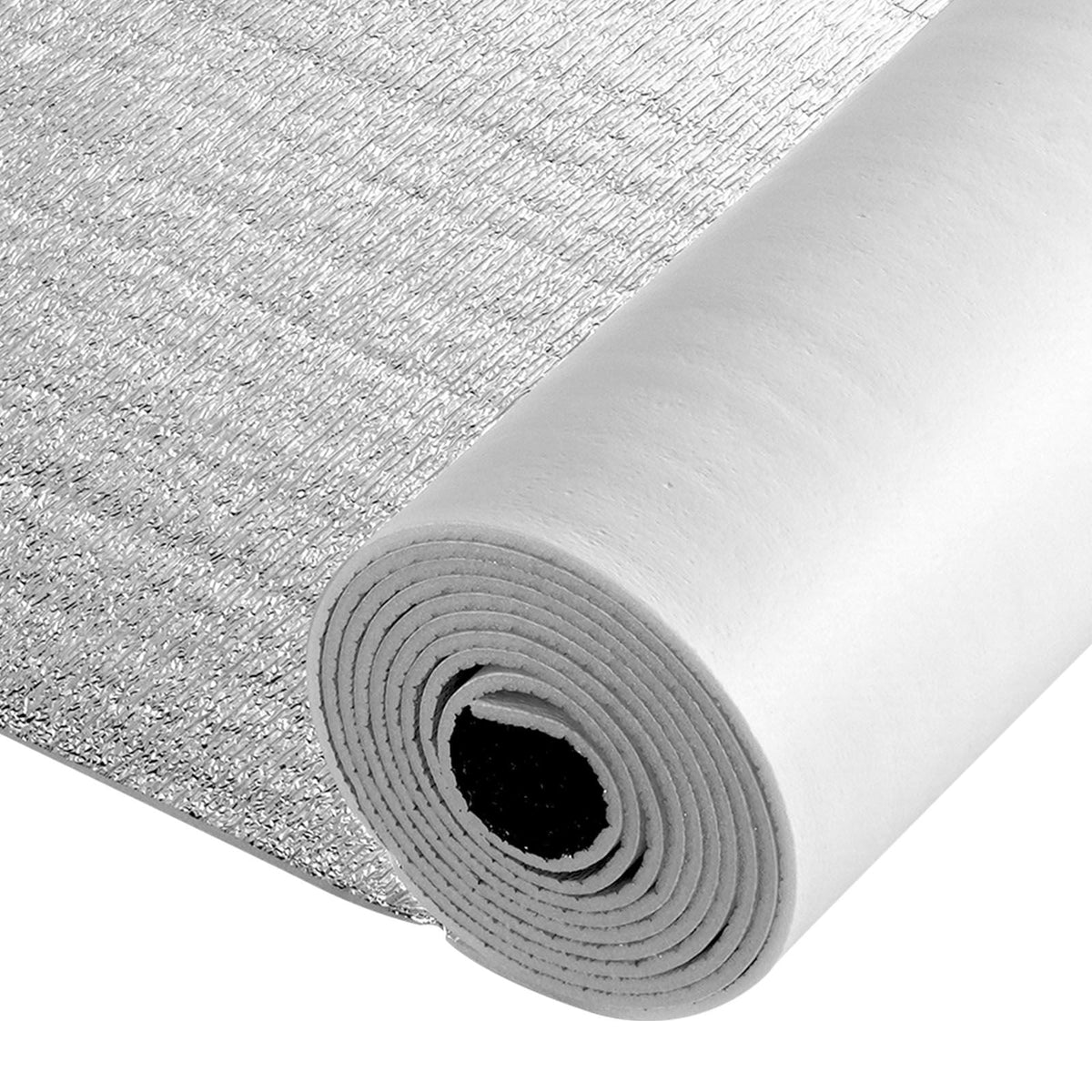 Reflective Insulation Roll, 2 Car Garage Door Thermal Insulation Kit, 6mm 24 in x 18 ft, 4 Rolls Aluminum Foil EPE Foam Core Radiant Barrier, White PE Film Heat Shield for Garage Doors