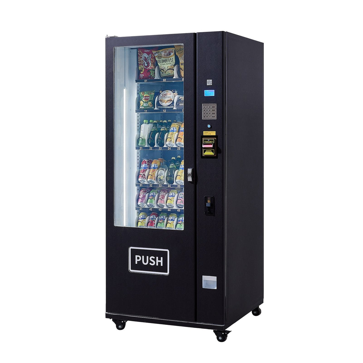 Refrigerated Combo Vending Machine, 36 Slots Commercial Snack Soda Drink Vending Machine with ICT Bill/Coin Acceptor, 6-layer Large Capacity for Business, Shopping Mall, Office, School
