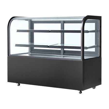 Refrigerated Display Case, 17.6 Cu.Ft./550L Large Pastry Display Case, 2-Tier Commercial Cake Refrigerator with LED Lighting, TURBO Cooling, Frost-Free Air-Cooling, for Bakery, Dessert Shop