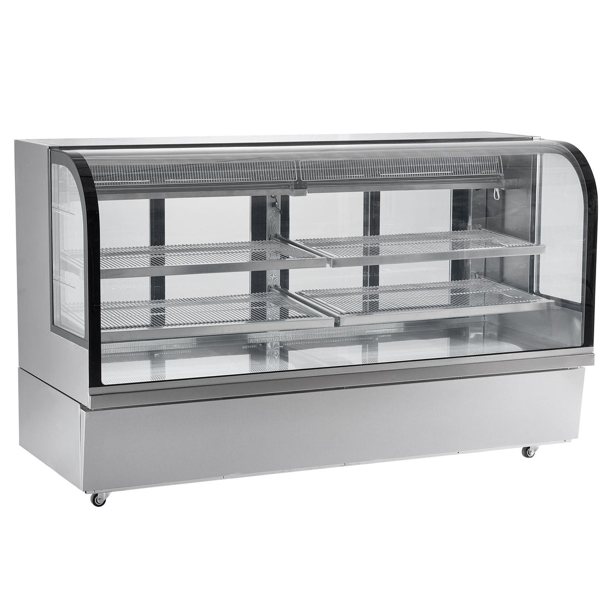 Refrigerated Display Case, 32 Cu.Ft./901L Large Pastry Display Case, 4-Tier Commercial Display Refrigerator with LED Lighting, Downdraft Cooling, Movable with Casters, for Bakery