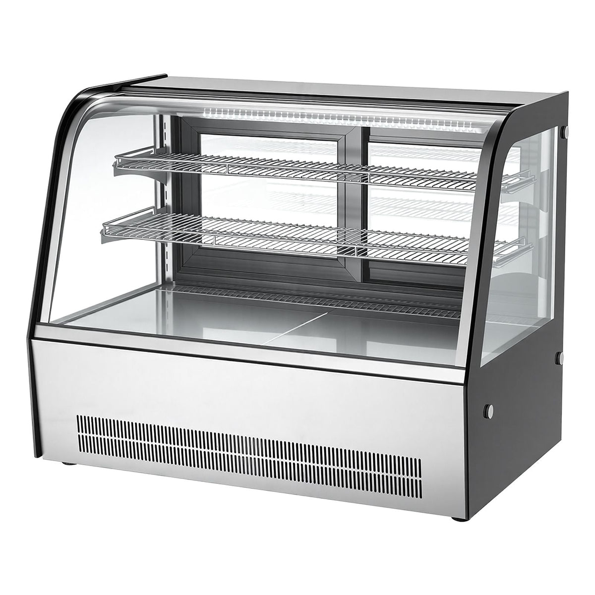Refrigerated Display Case, 5 Cu.Ft./145L Countertop Pastry Display Case, 2-Tier Commercial Cake Refrigerator with LED Lighting, TURBO Cooling, Frost-Free Air-Cooling, for Bakery, Dessert Shop