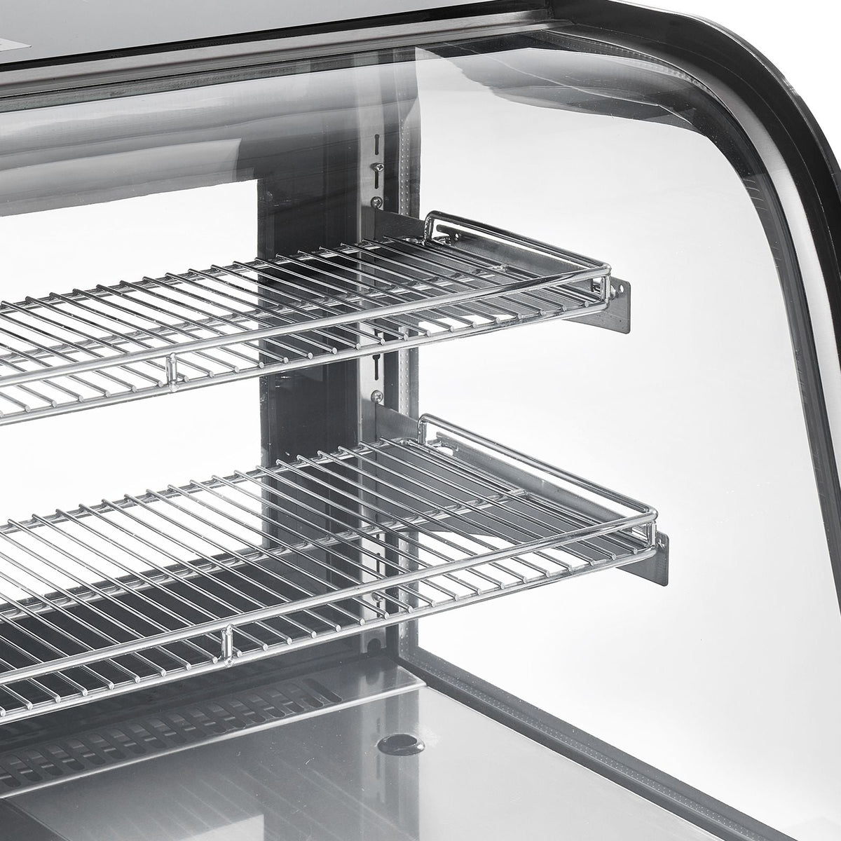 Refrigerated Display Case, 5 Cu.Ft./145L Countertop Pastry Display Case, 2-Tier Commercial Cake Refrigerator with LED Lighting, TURBO Cooling, Frost-Free Air-Cooling, for Bakery, Dessert Shop