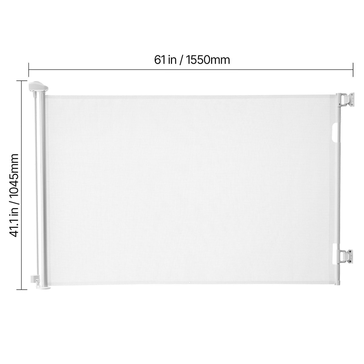Retractable Baby Gate, Extends to 57 inch Wide, 38.5 inch Tall, with Security Lock, Easy to Use, Walk Through Without Tripping, Mesh Dog Gate for Stairs, Hallways, Indoor/Outdoor, White