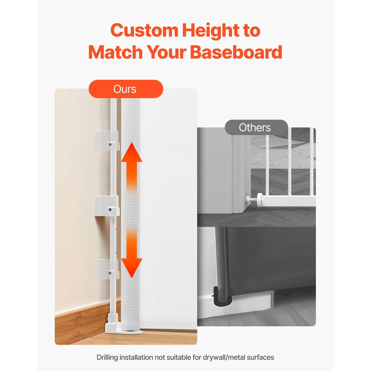 Retractable Baby Gate, Extends to 72.8 inch Wide, 31.3 inch Tall, with Security Lock, Easy to Use, Walk Through Without Tripping, Mesh Dog Gate for Stairs, Hallways, Indoor/Outdoor, White