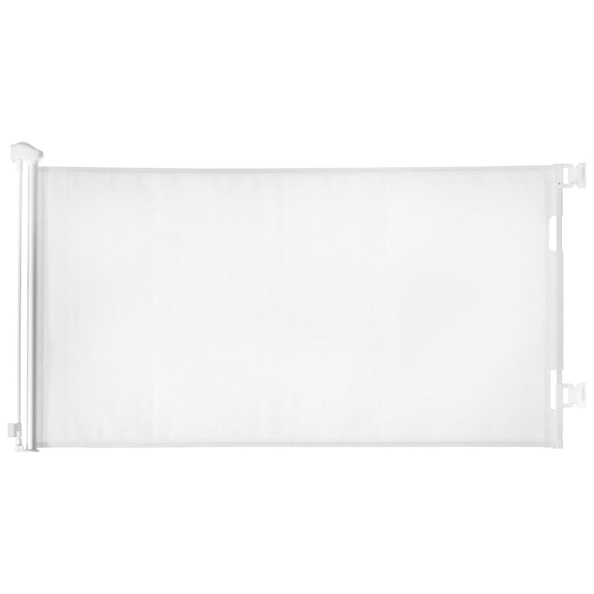 Retractable Baby Gate, Extends to 72.8 inch Wide, 31.3 inch Tall, with Security Lock, Easy to Use, Walk Through Without Tripping, Mesh Dog Gate for Stairs, Hallways, Indoor/Outdoor, White
