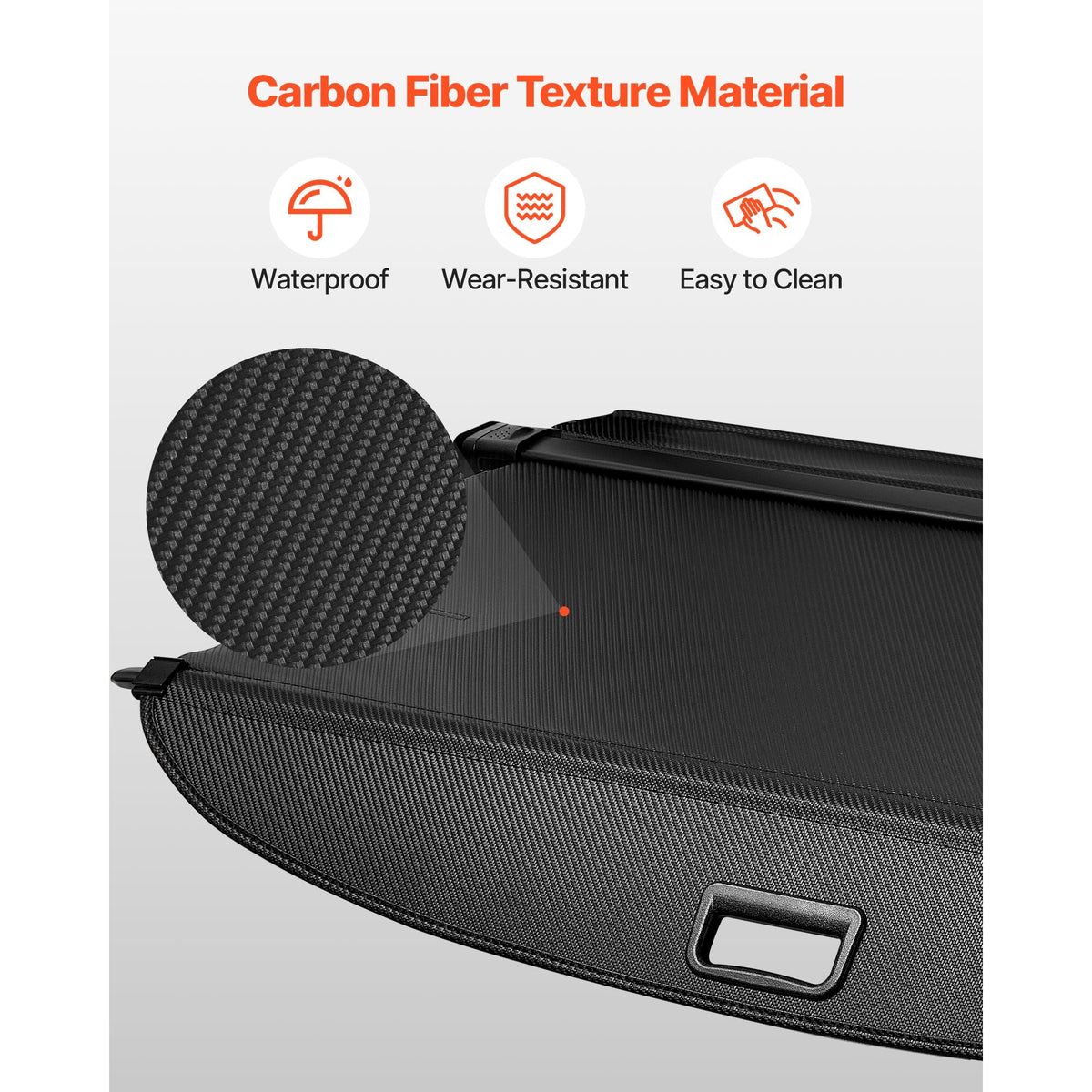 Retractable Cargo Cover, Carbon Fiber Texture Trunk Cover, Anti-Peeping Luggage Privacy Shield, Seamless Fixation Shade, Extended Version for GMC Terrain & Chevrolet Equinox 2018-2024 5-Seater