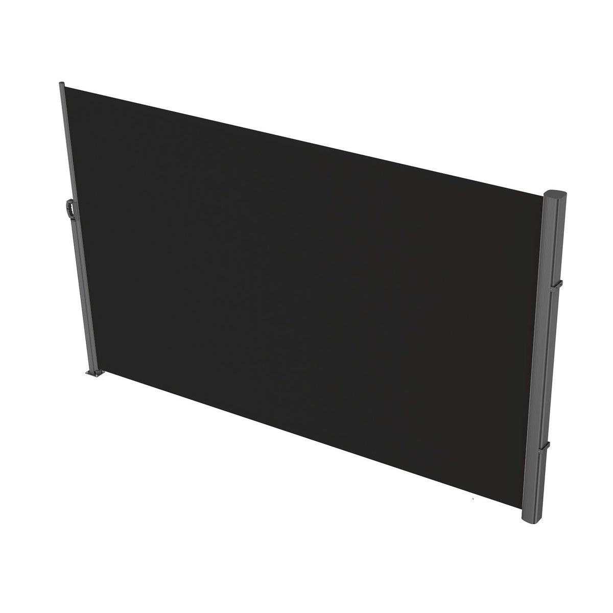 Retractable Side Awning, 71''x 118'' Aluminum Outdoor Privacy Screen, 280g Polyester Water-proof Retractable Patio Screen, UV 30+ Room Divider Wind Screen for Patio, Backyard, Balcony, Black