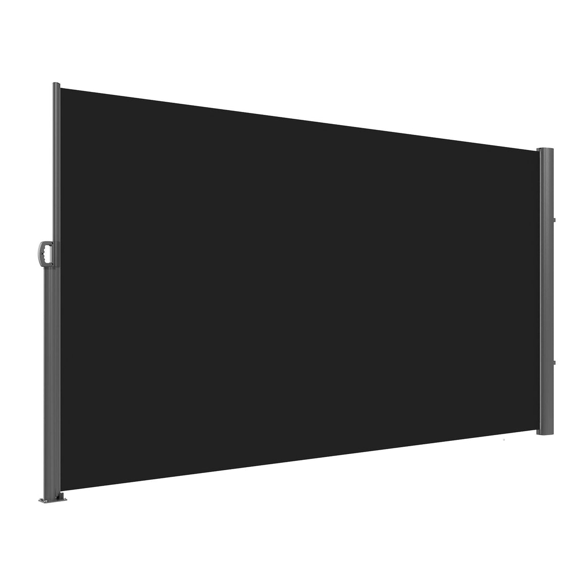 Retractable Side Awning, 71''x 118'' Aluminum Outdoor Privacy Screen, 280g Polyester Water-proof Retractable Patio Screen, UV 30+ Room Divider Wind Screen for Patio, Backyard, Balcony, Black