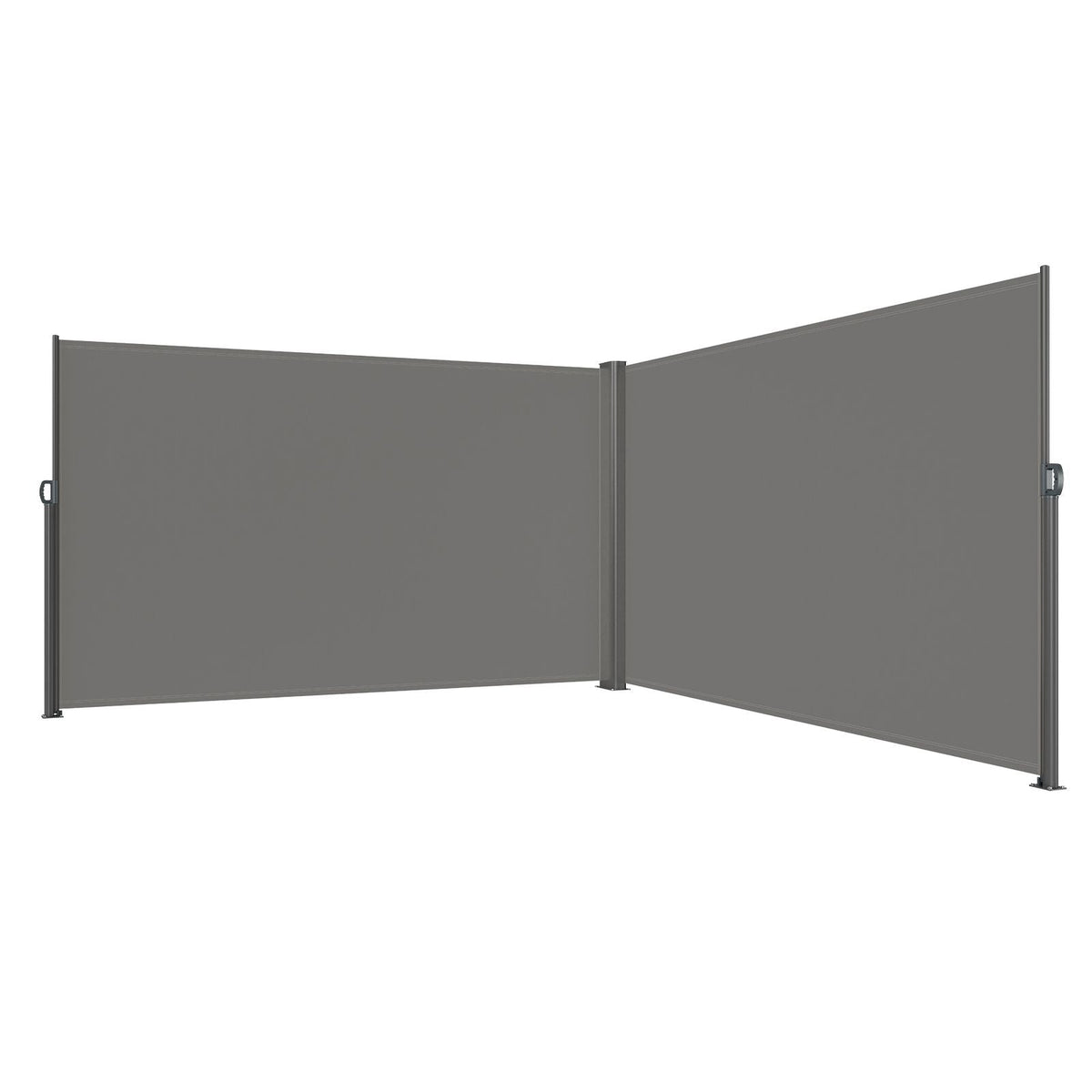 Retractable Side Awning, 71''x 236'' Aluminum Outdoor Privacy Screen, 280g Polyester Water-proof Retractable Patio Screen, UV 30+ Room Divider Wind Screen for Patio, Backyard, Balcony, Gray