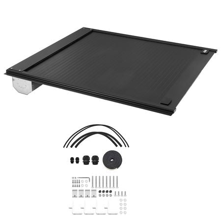 Retractable Tonneau Cover, 5.7 ft Hard Retractable Tonneau Cover with Built-in Drainage Pipe for 2009-2024 Dodge Ram 1500 Crew Cab, Customized Hard Tonneau Cover with Double-Lock & T-Slot