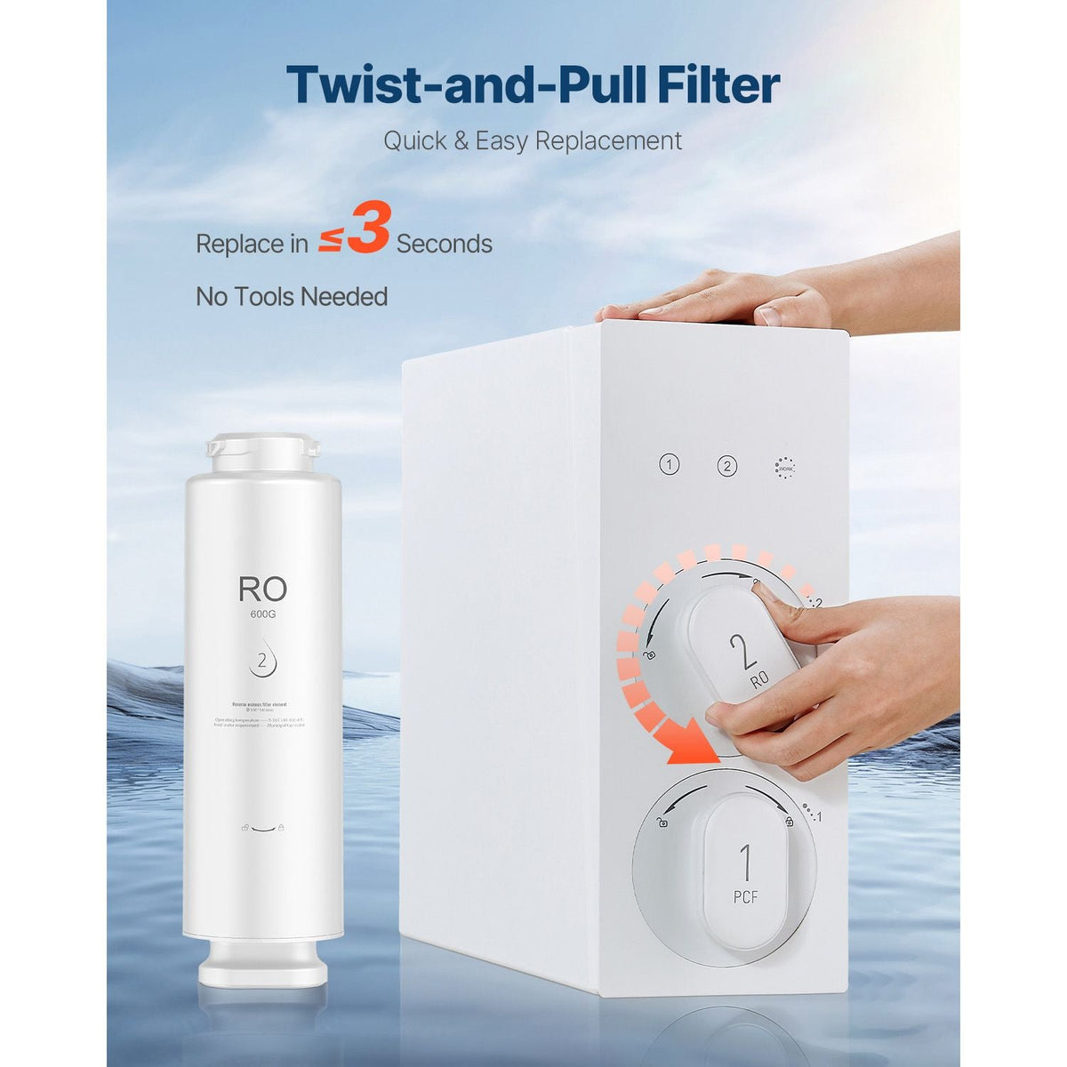 Reverse Osmosis System, 600 GPD 10-stage Reverse Osmosis Water Filter Replacement, RO Filter Cartridge for 24 Months, Reduces Lead & Chlorine, Compatible with SS-003 Under Sink Water Filter